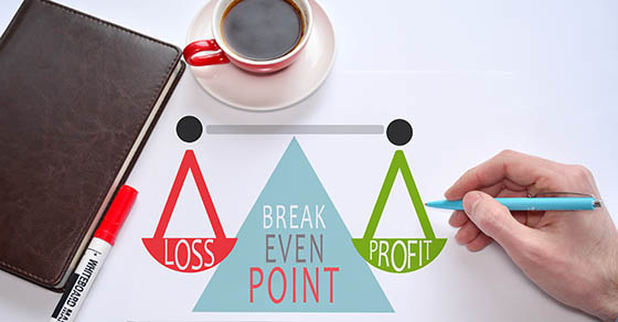 Evaluating business decisions using breakeven analysis